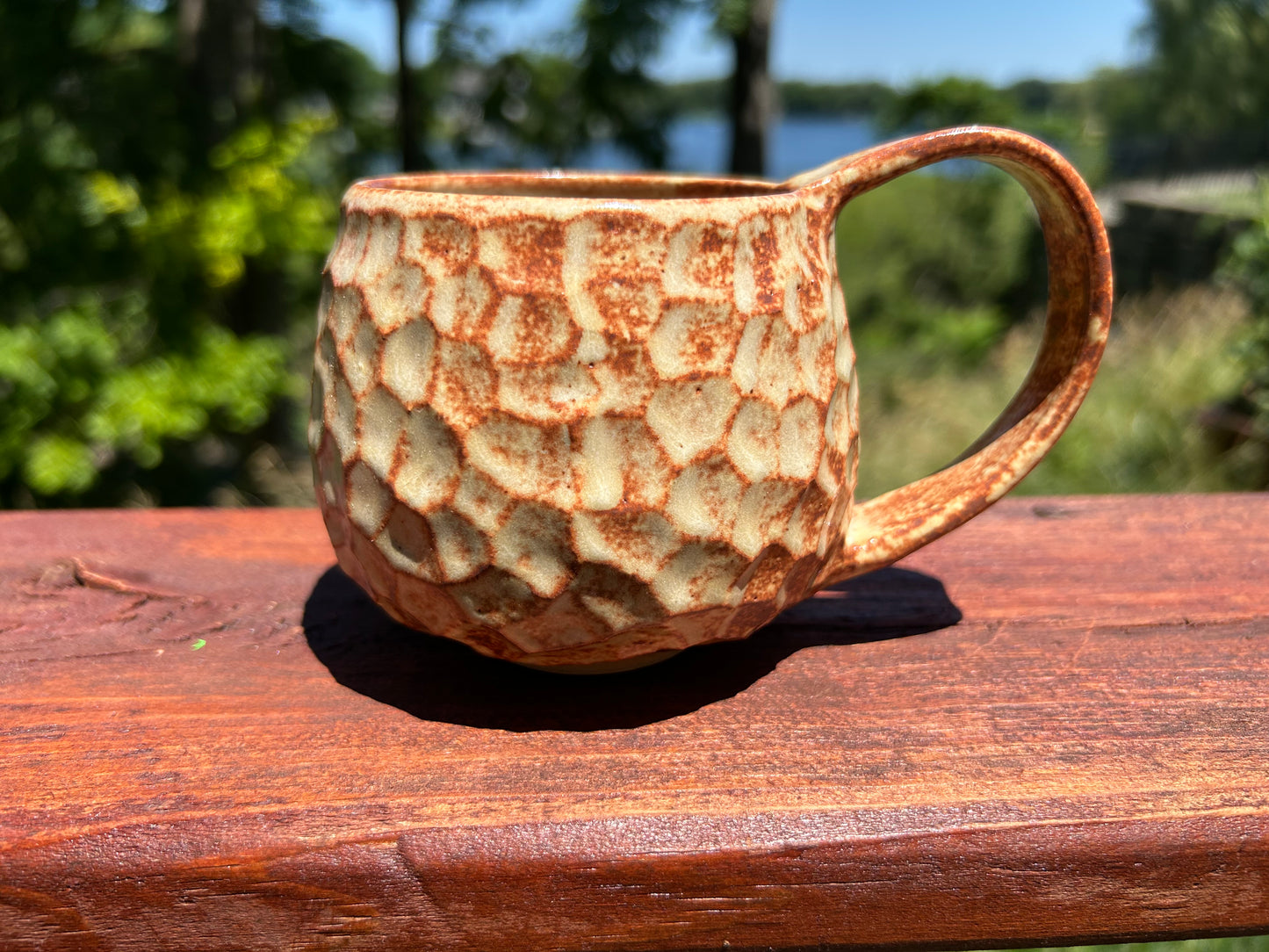 Red Beach Carved Mug