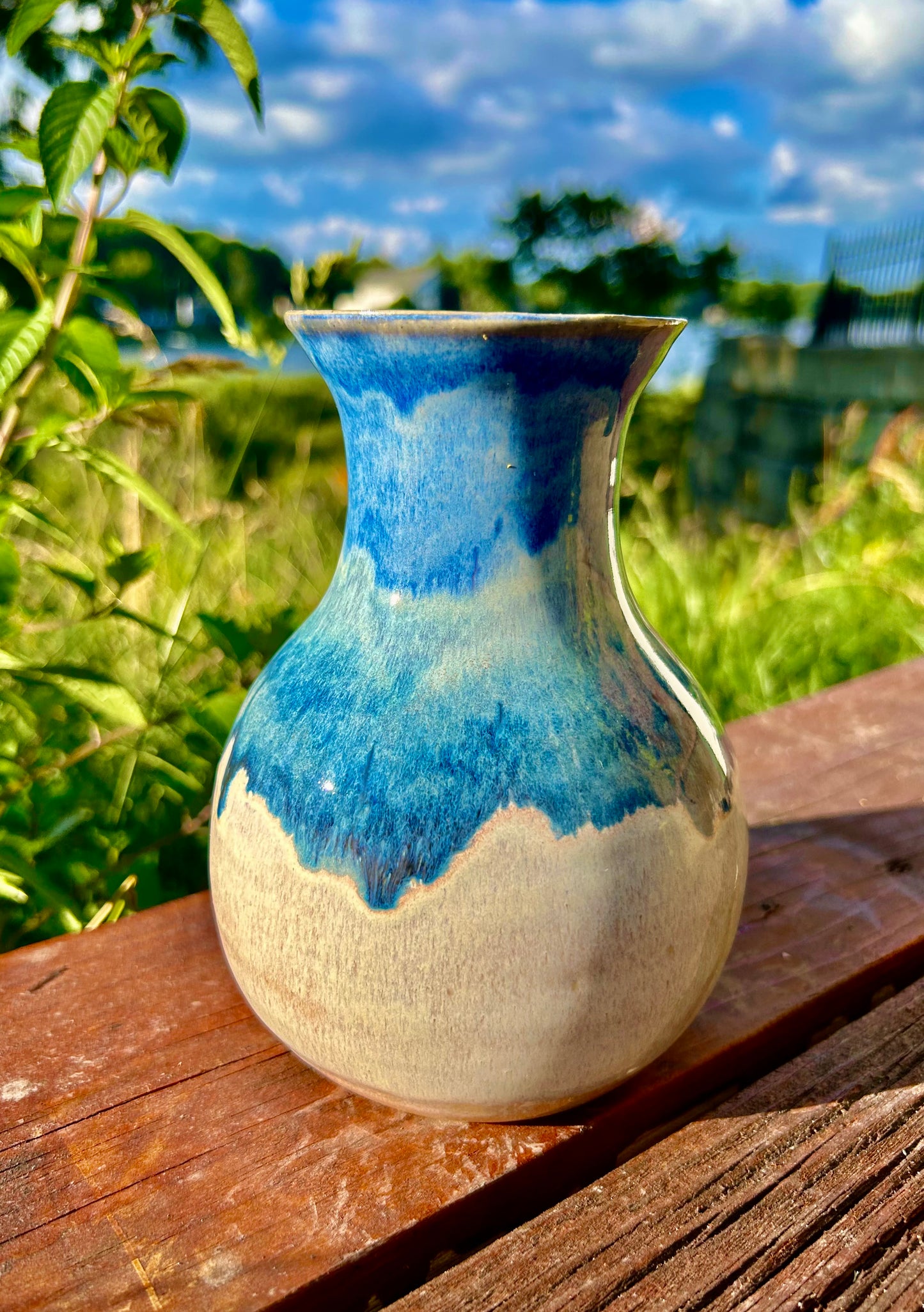 Cloudy sky vase