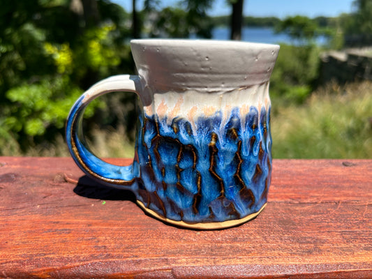 Snowy Mountain Carved Mug