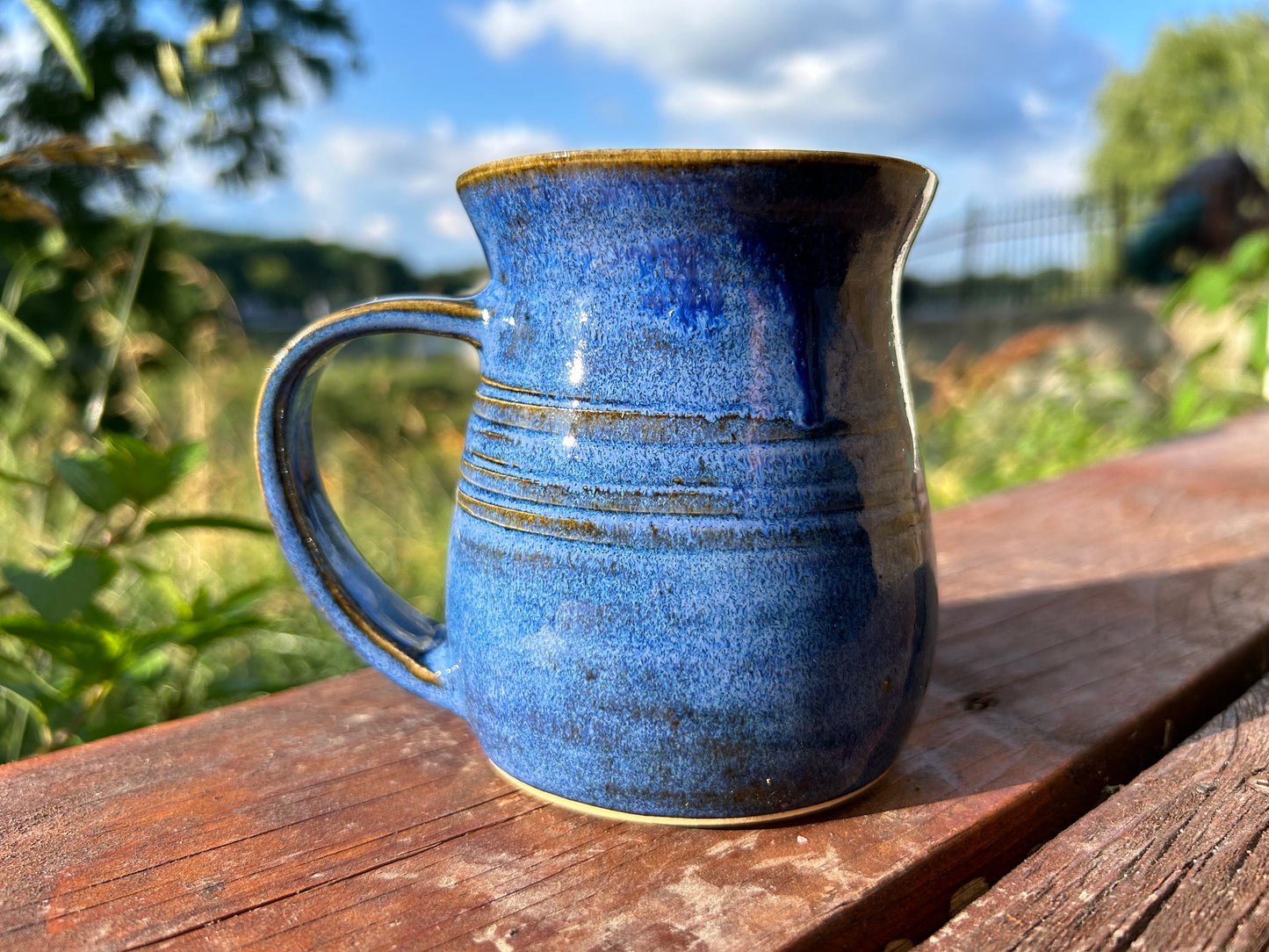 Carved Blue Mug