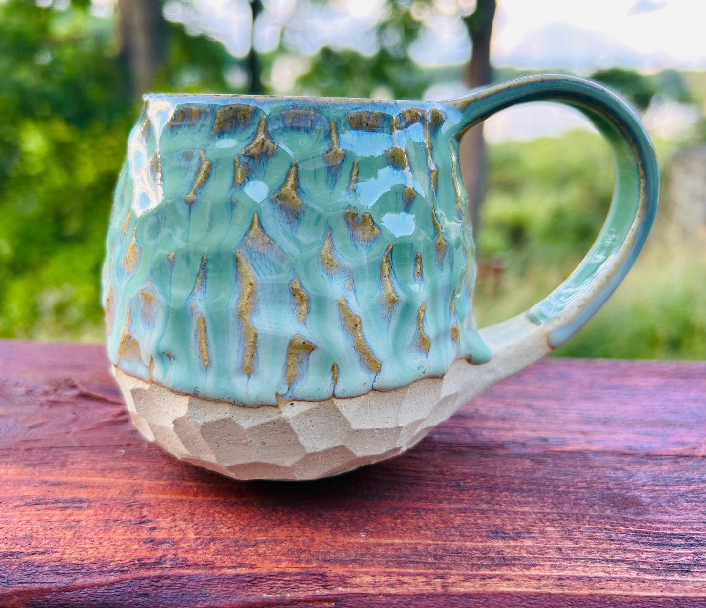 Carved Green Mug