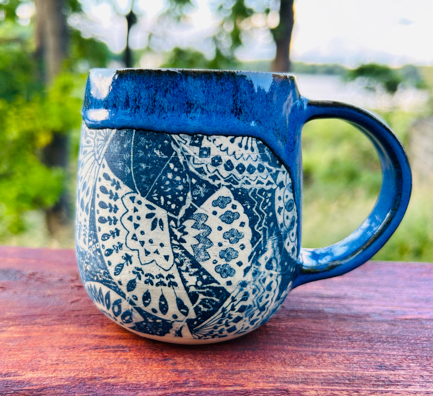 Blue Patterned Mug